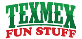 The text 'TEXMEX' in large green letters with a horizontal green line underneath, and 'FUN STUFF' in red letters below, on a plain white background.
