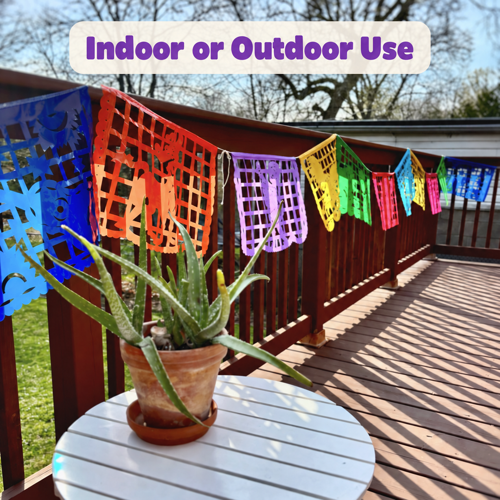 Papel Picado inspirado en Coco - Plástico (banner individual)