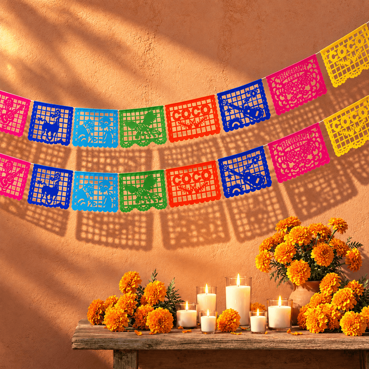 Coco-Inspired Papel Picado, Plastic 2-Pack