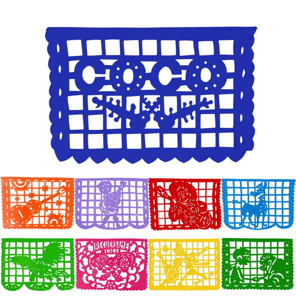 coco day of the dead papel picado party banner - handmade Mexican party decoration