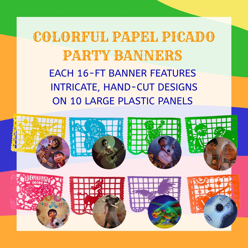 Coco-Inspired Papel Picado - Plastic (Single Banner)