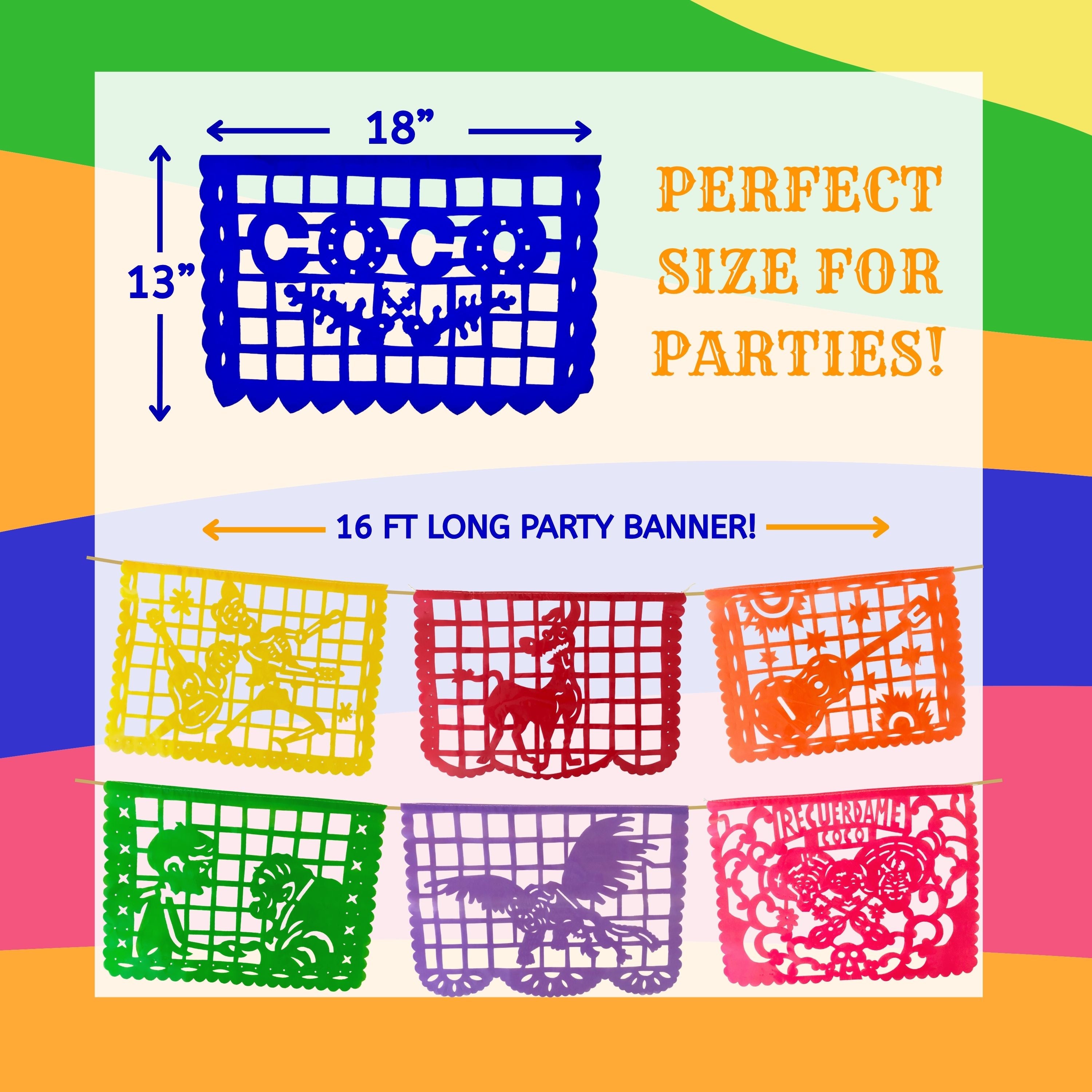 Coco Papel Picado - EXTRA LARGE Party Banner