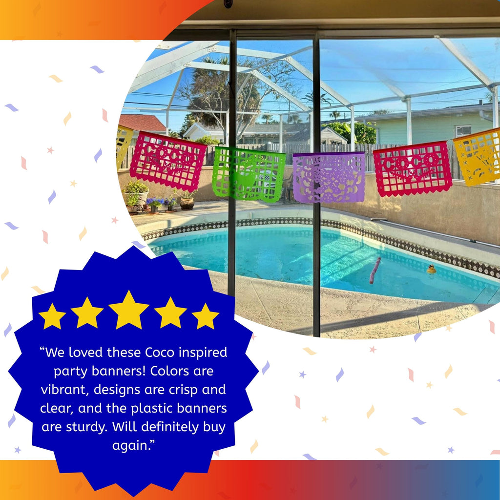 Plastic Coco Papel Picado - Party Banners (2pk)