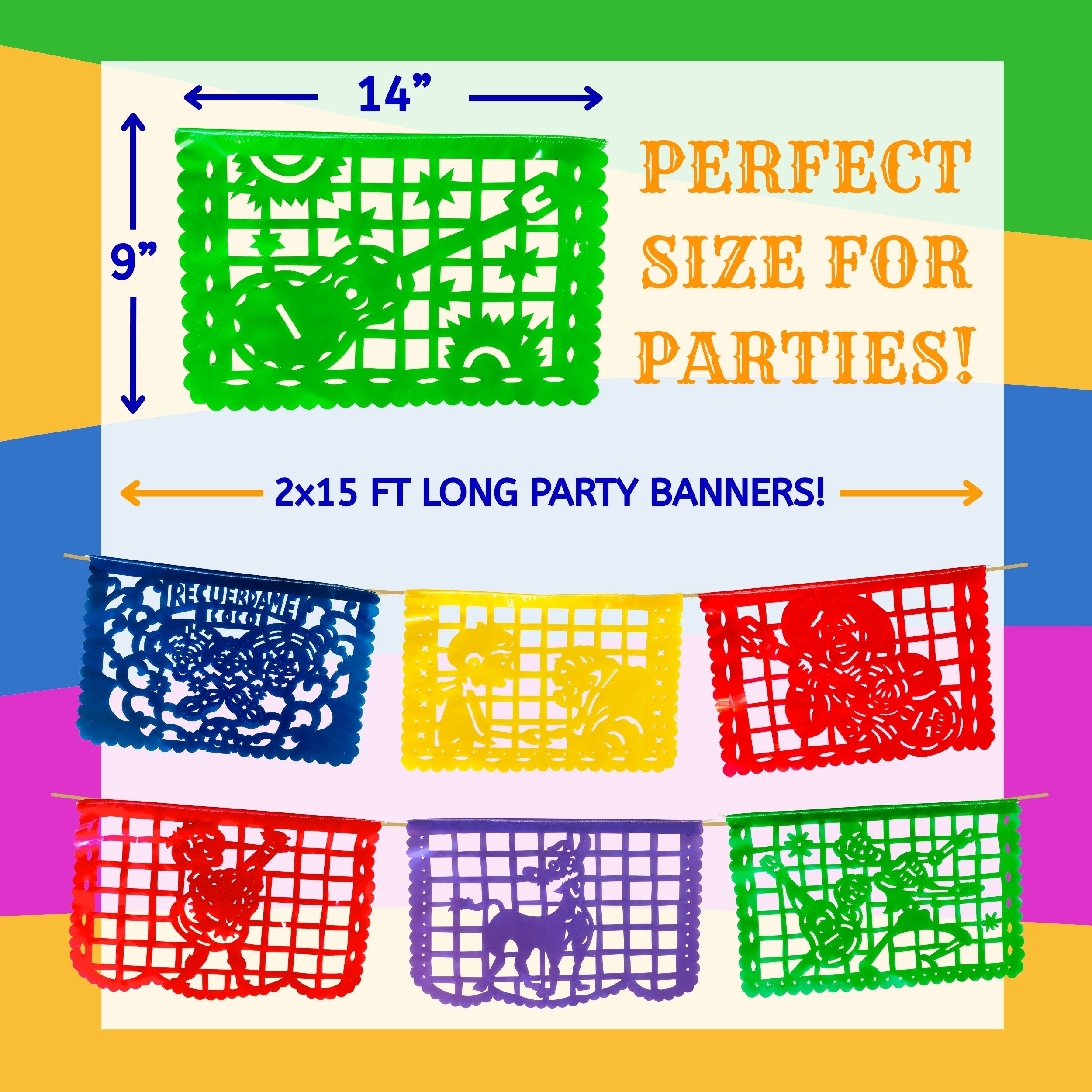 Plastic Coco Papel Picado - Party Banners (2pk)
