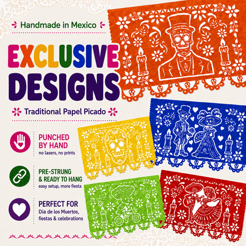 Day of the Dead Papel Picado, Paper 4-Pack