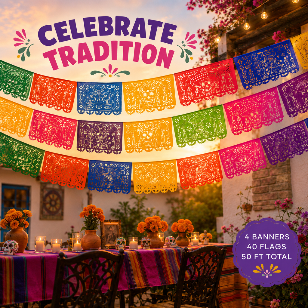 Day of the Dead Papel Picado, Paper 4-Pack