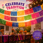 Day of the Dead Papel Picado, Paper 4-Pack