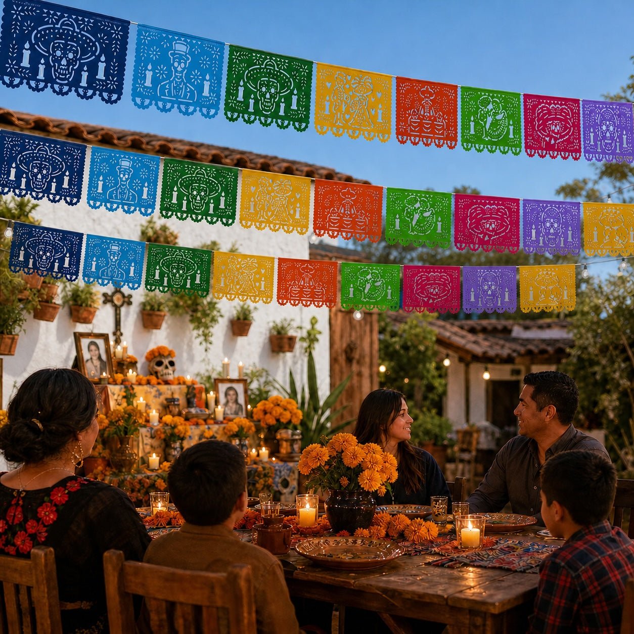 Day of the Dead Papel Picado, Plastic 4-Pack