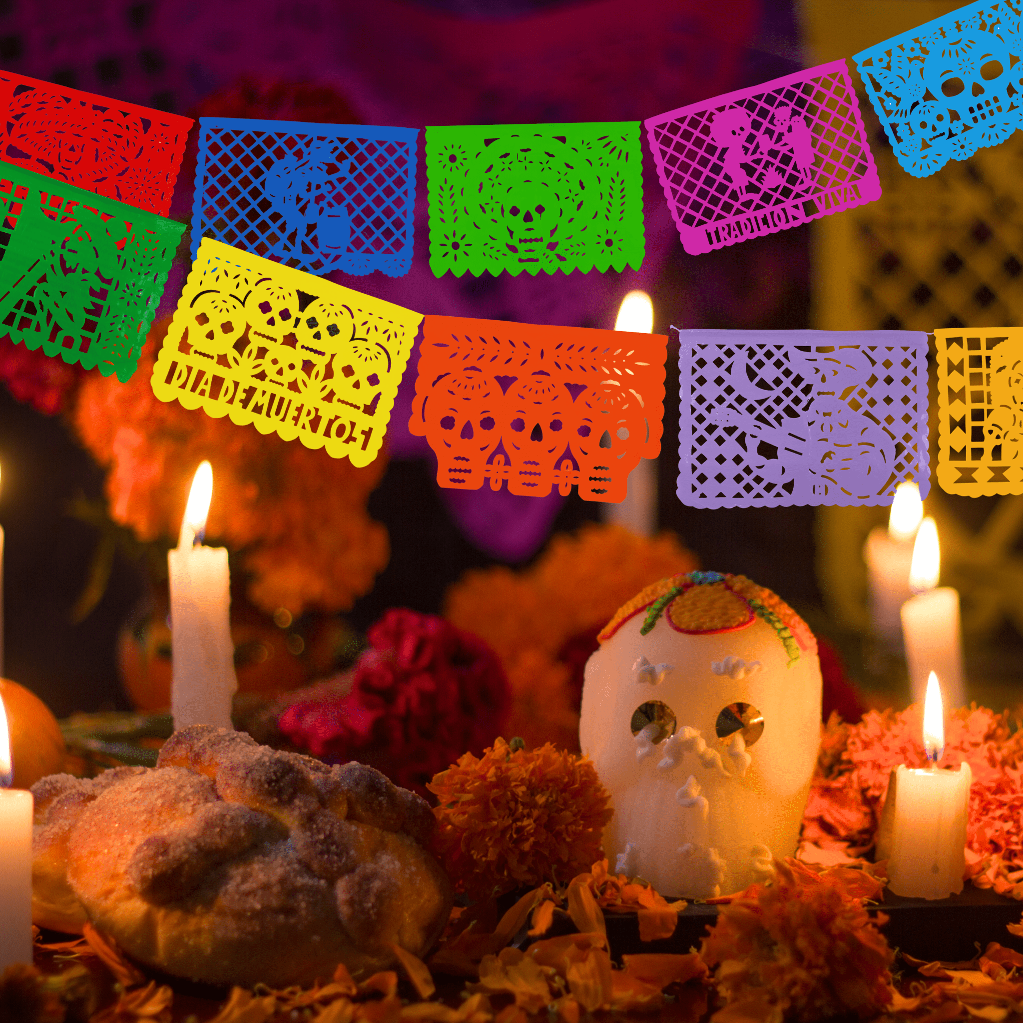 Day of the Dead Papel Picado - Plastic (Single Banner)
