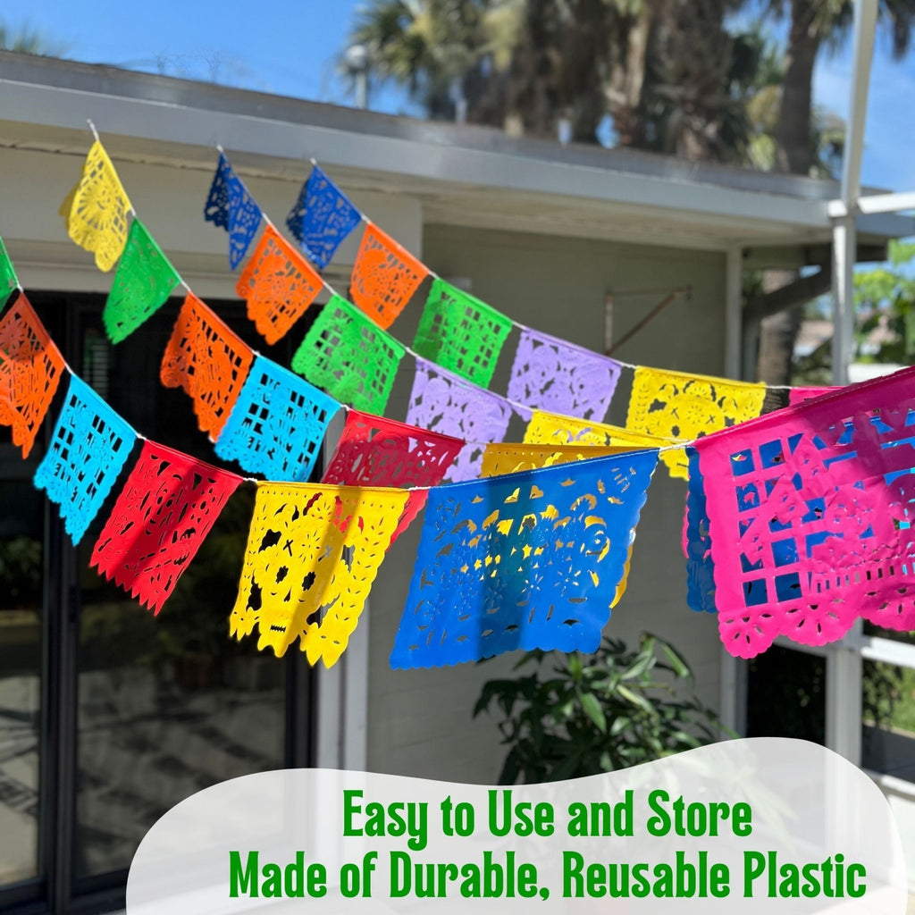 day of the dead papel picado party banner - handmade Mexican party decoration