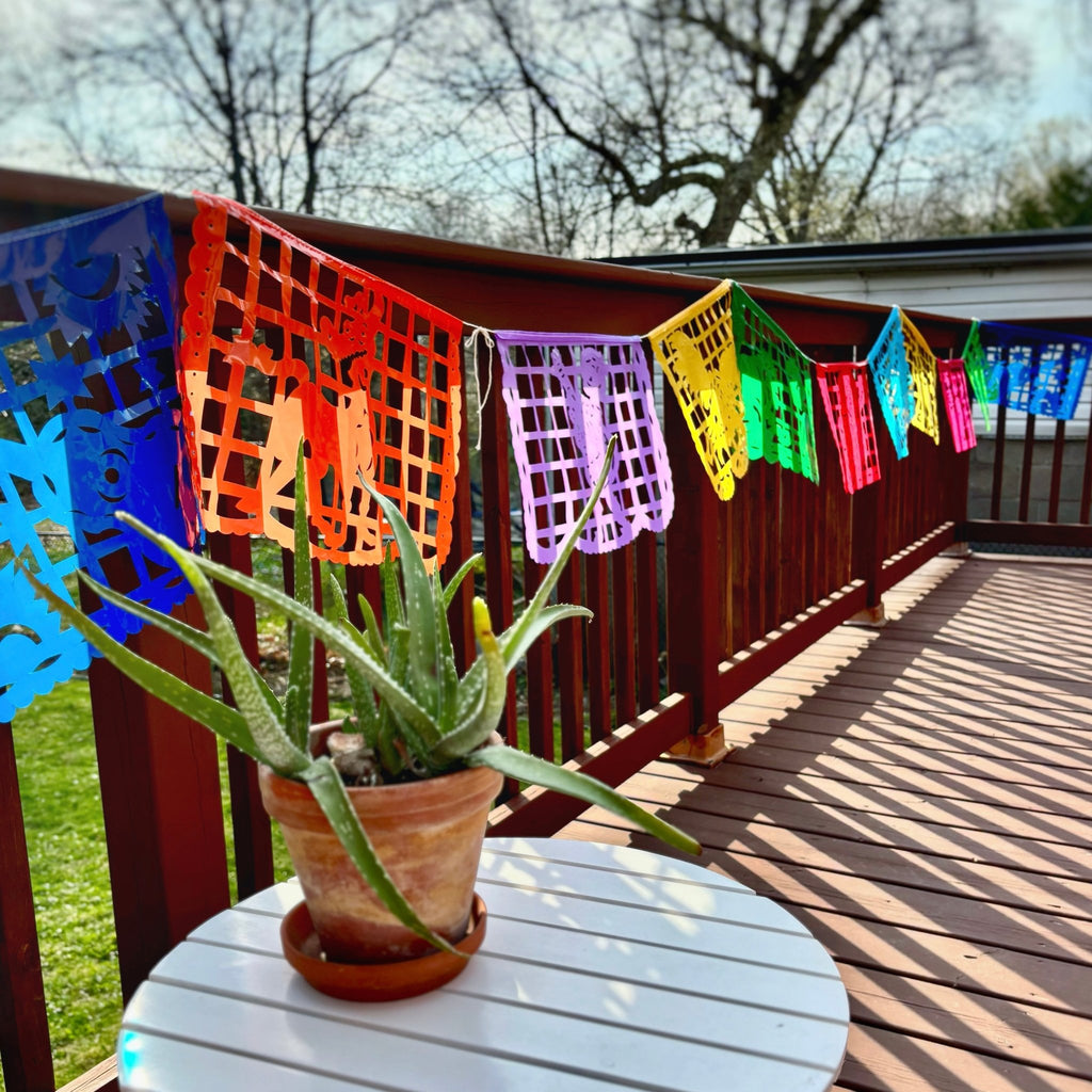 day of the dead papel picado party banner - handmade Mexican party decoration
