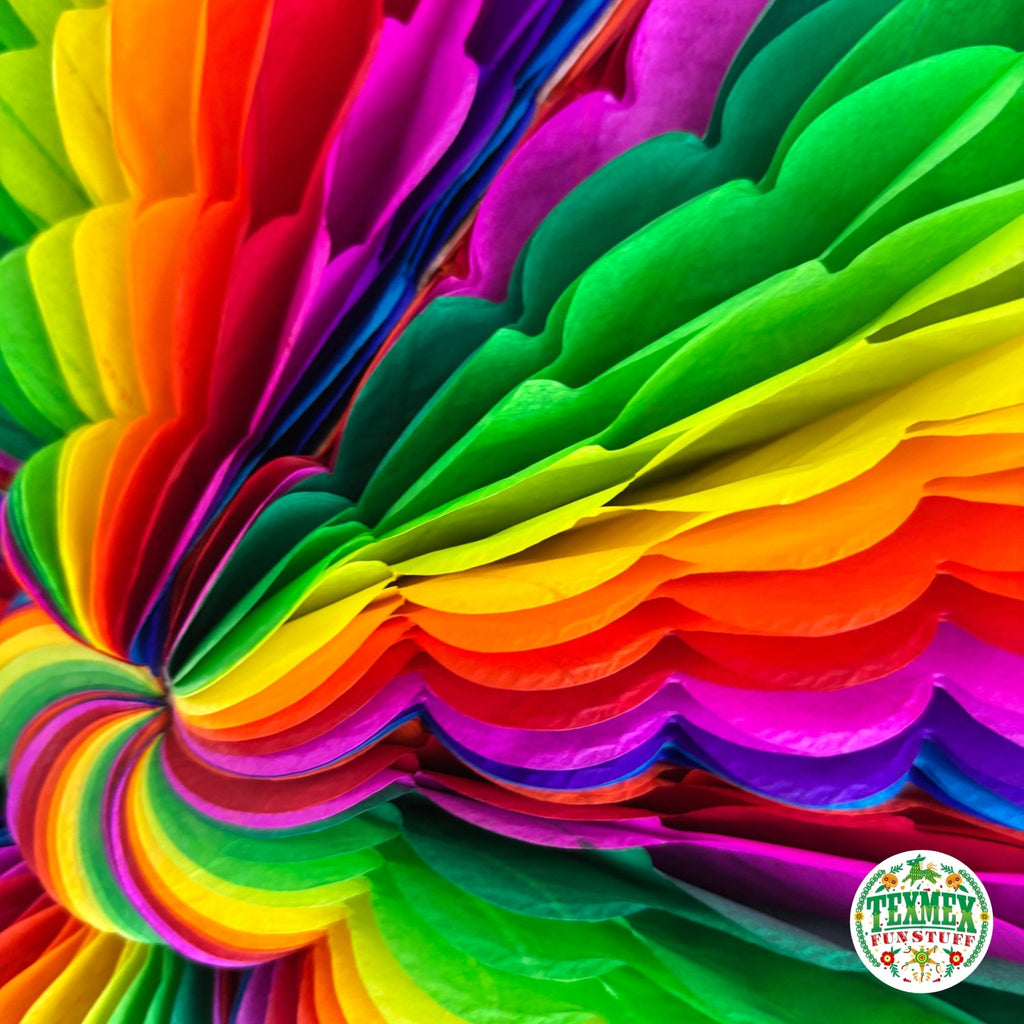 blue rainbow mexican star pinata - handmade Mexican party decoration