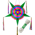 green rainbow mexican star pinata - handmade Mexican party decoration