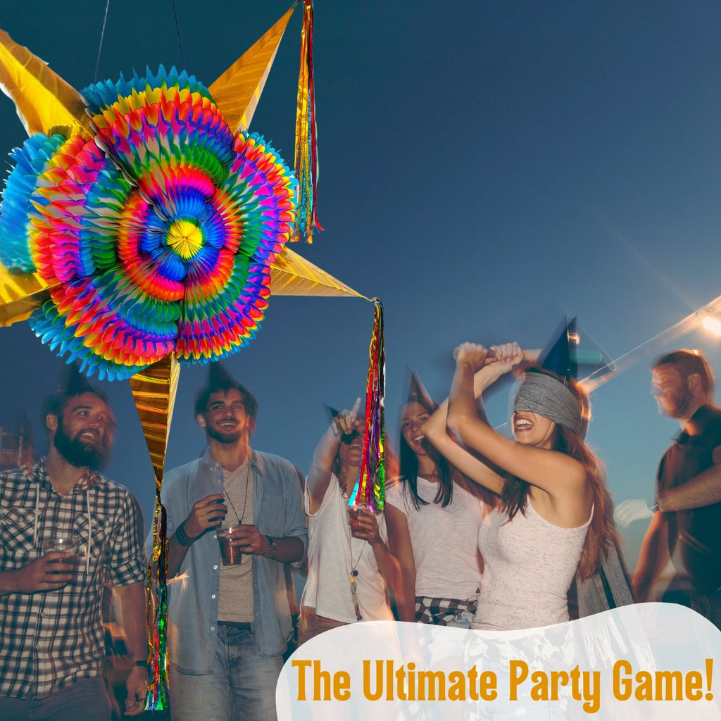 gold mexican star pinata - handmade Mexican party decoration