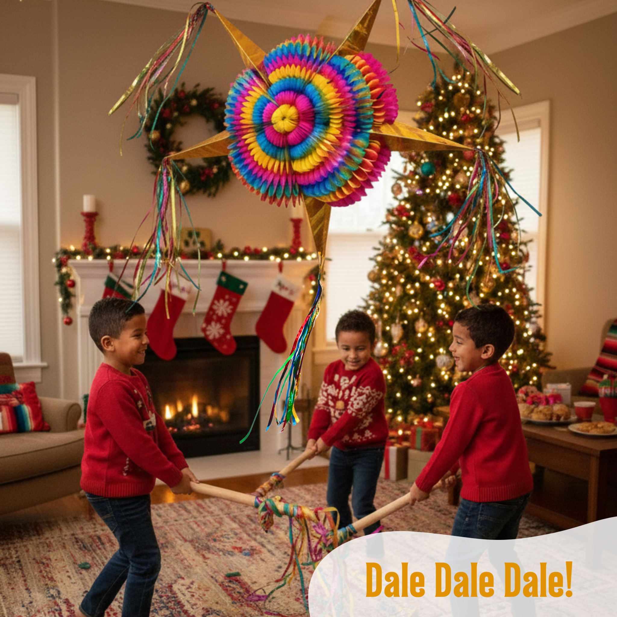 gold mexican star pinata - handmade Mexican party decoration