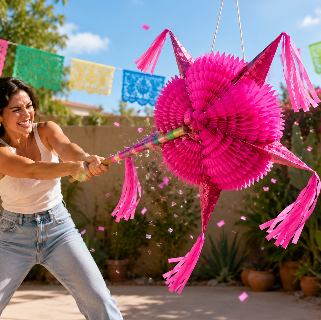 Hot Pink Star Piñata