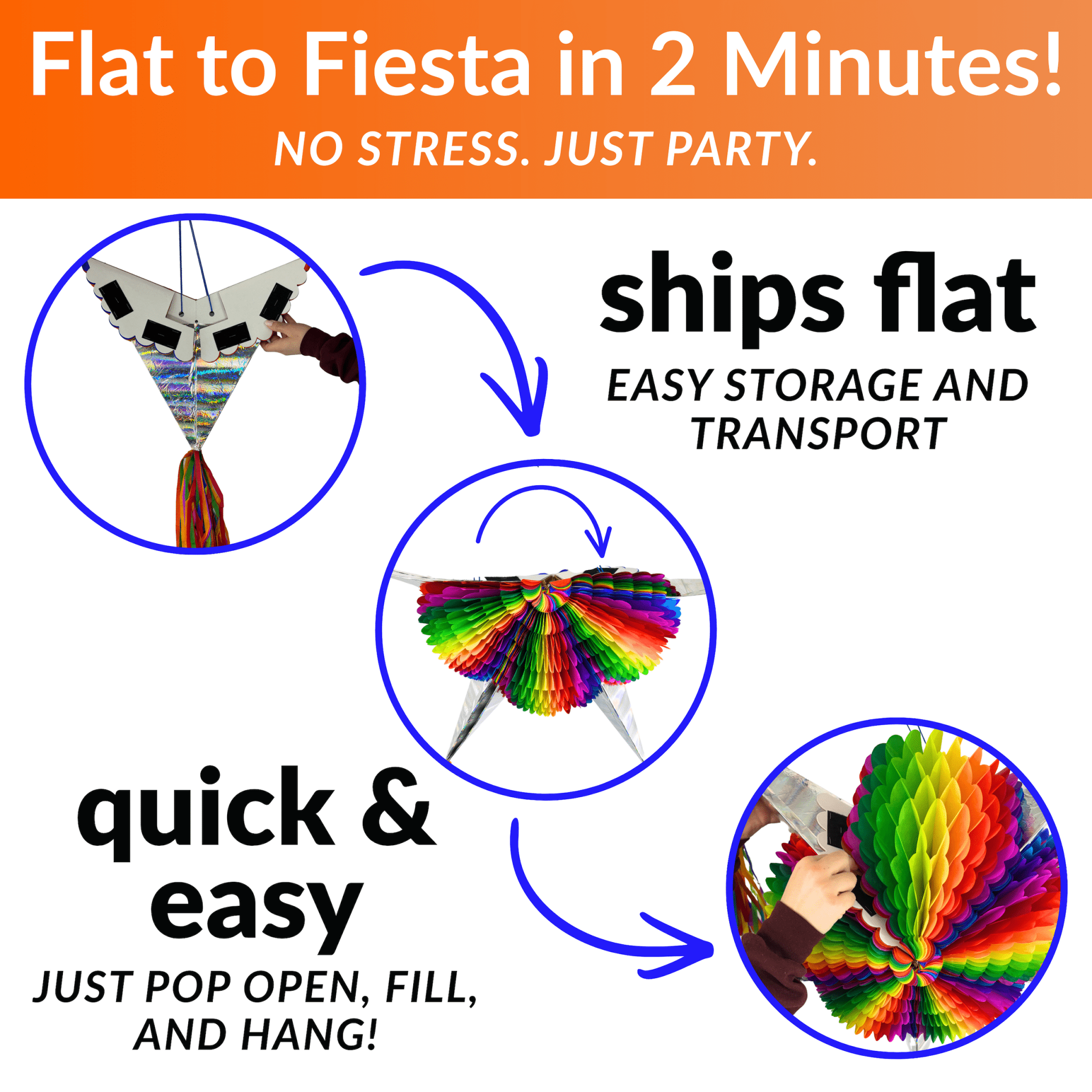 Jumbo Rainbow Mexican Star Piñata