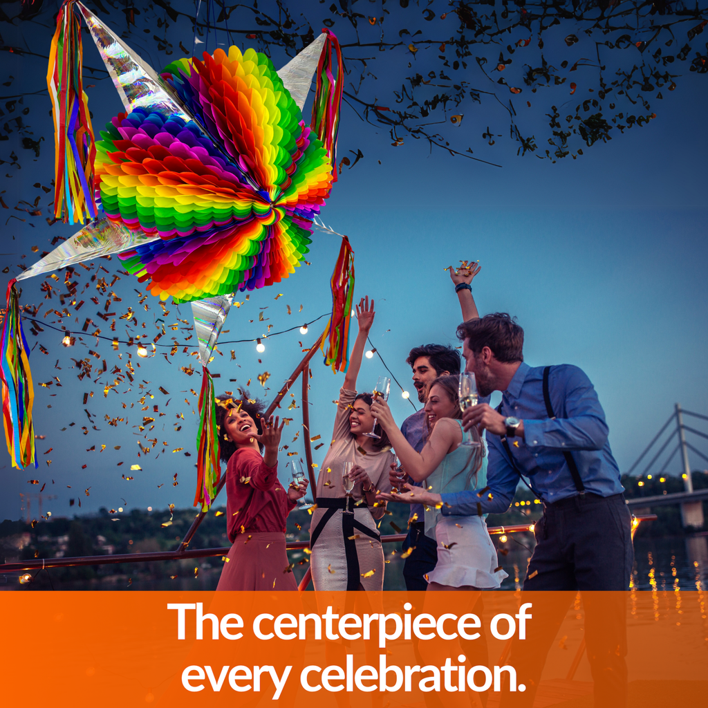 Jumbo Rainbow Mexican Star Piñata