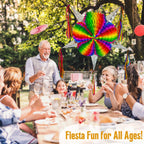 jumbo rainbow mexican star pinata - handmade Mexican party decoration