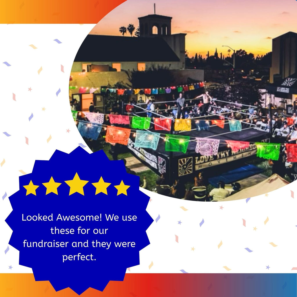 lucha libre papel picado party banner - handmade Mexican party decoration