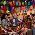 lucha libre masks outdoor party at night