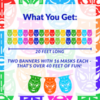 lucha libre masks infographic with size information
