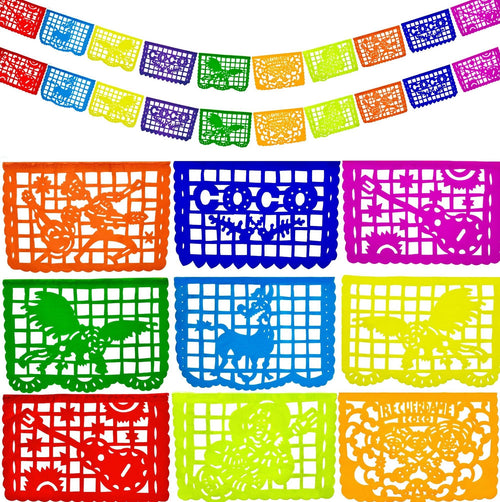 coco day of the dead papel picado party banner - handmade Mexican party decoration