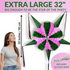 Piñata rosa y verde "Wicked"