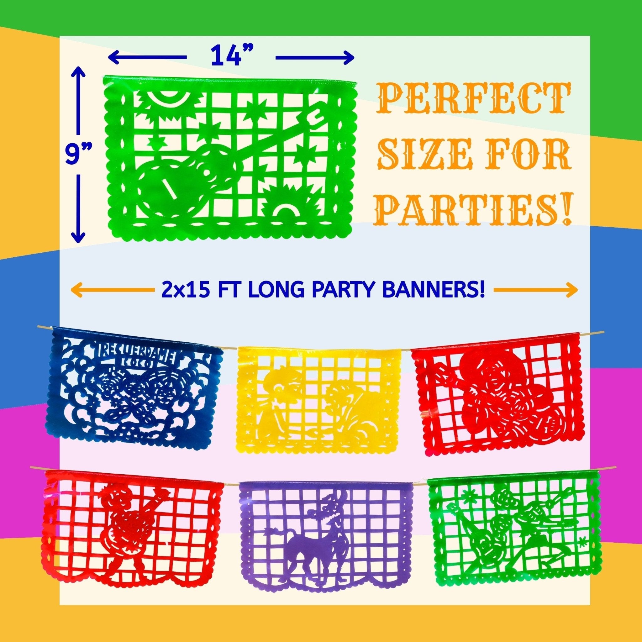Coco-Inspired Papel Picado - Plastic (2 Pack)