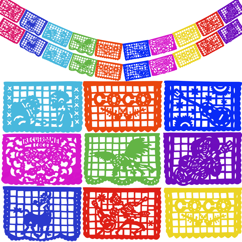 coco day of the dead papel picado party banner - handmade Mexican party decoration