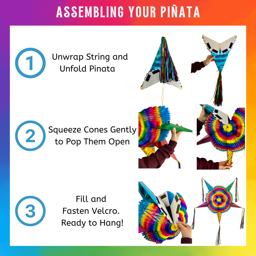rainbow mexican star pinata - handmade Mexican party decoration