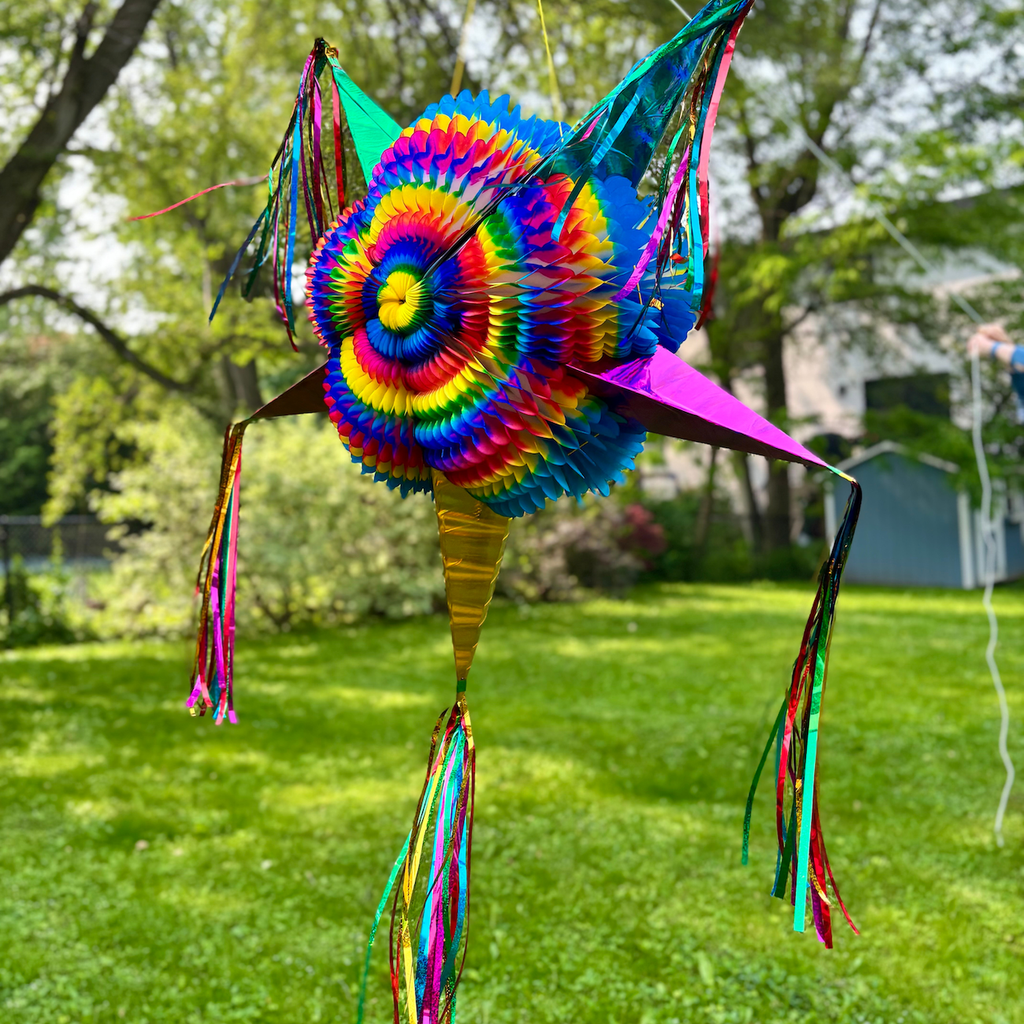 rainbow mexican star pinata - handmade Mexican party decoration