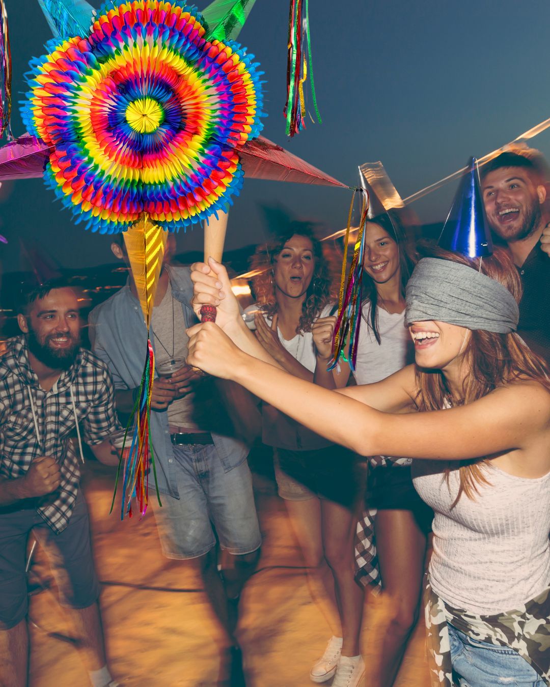 rainbow mexican star pinata - handmade Mexican party decoration