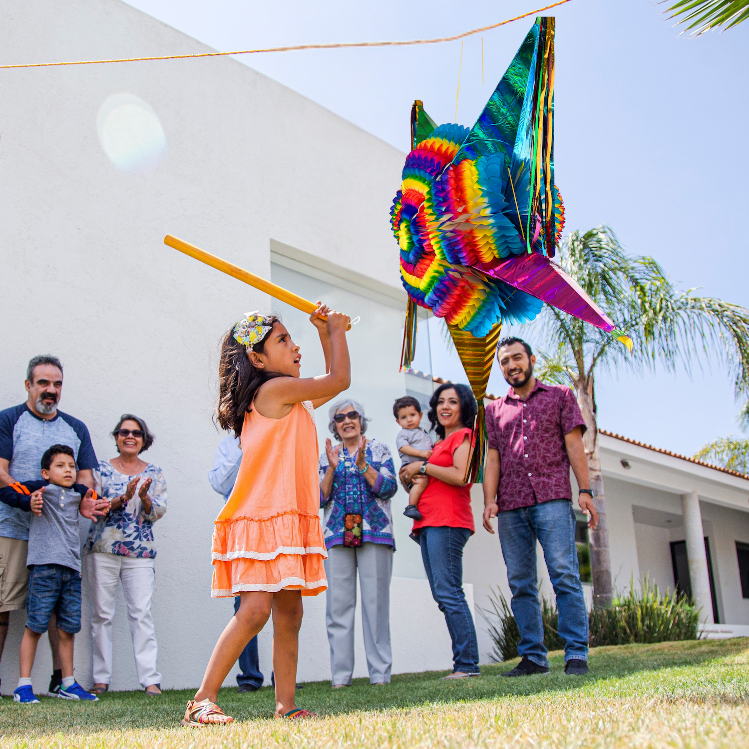 rainbow mexican star pinata - handmade Mexican party decoration