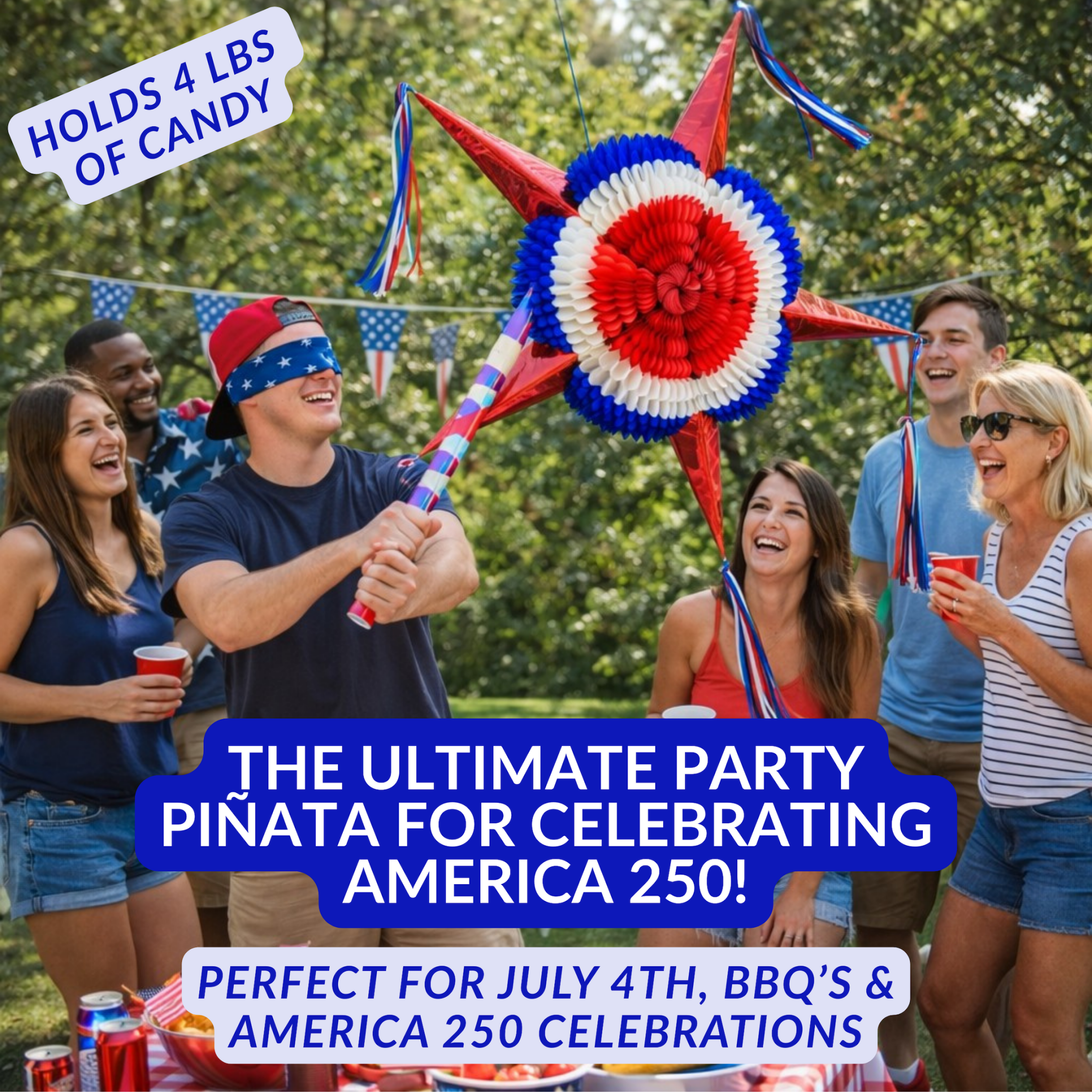 Red, White, and Blue Patriotic Piñata