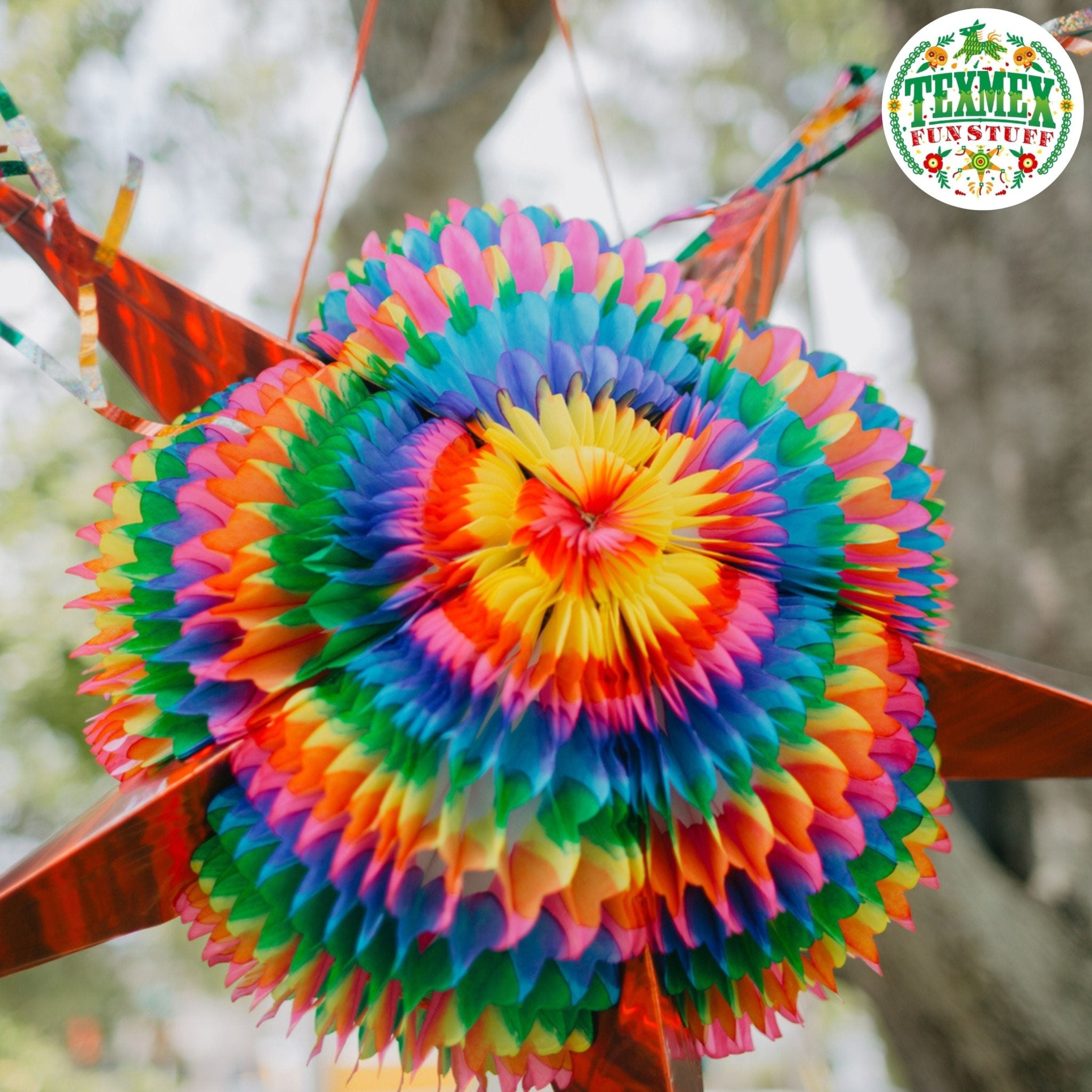 red mexican star pinata - handmade Mexican party decoration