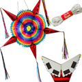 red rainbow mexican star pinata - handmade Mexican party decoration