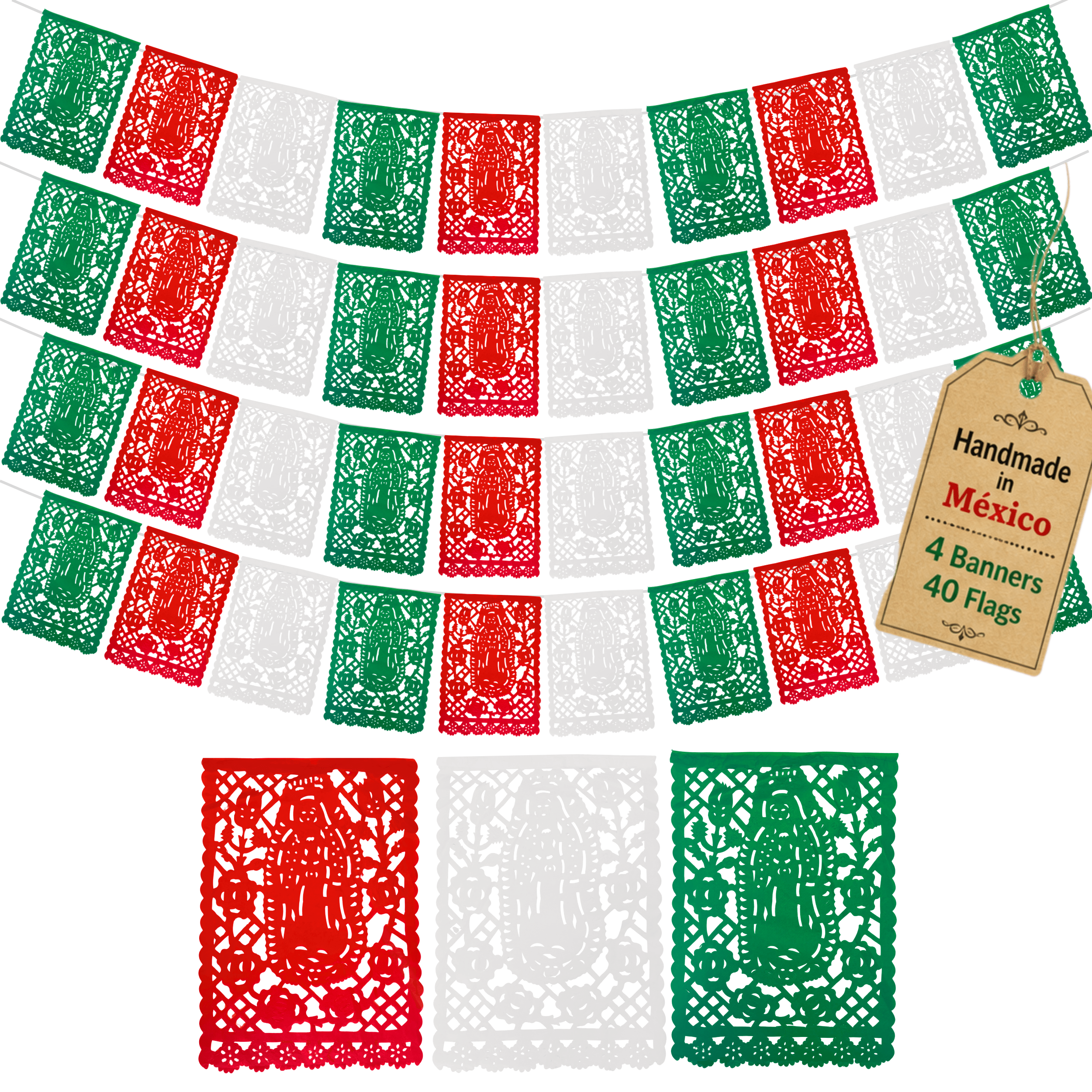 Virgen de Guadalupe Papel Picado - Papel (Paquete de 2)
