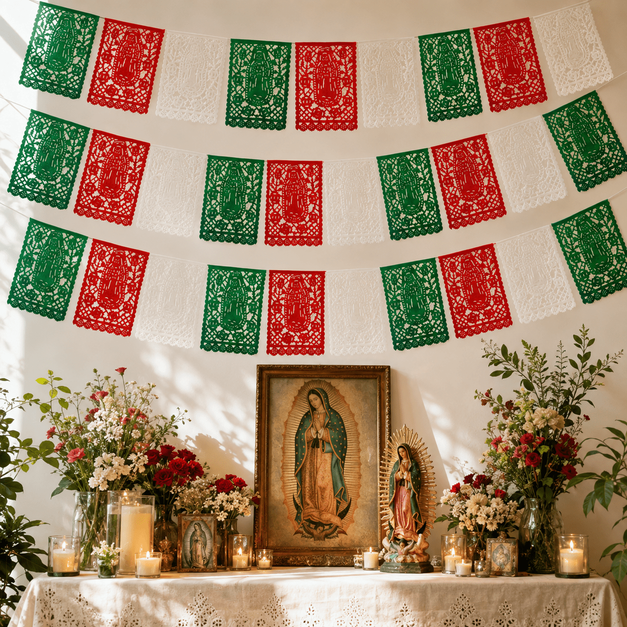 Virgen de Guadalupe Papel Picado - Papel (Paquete de 2)